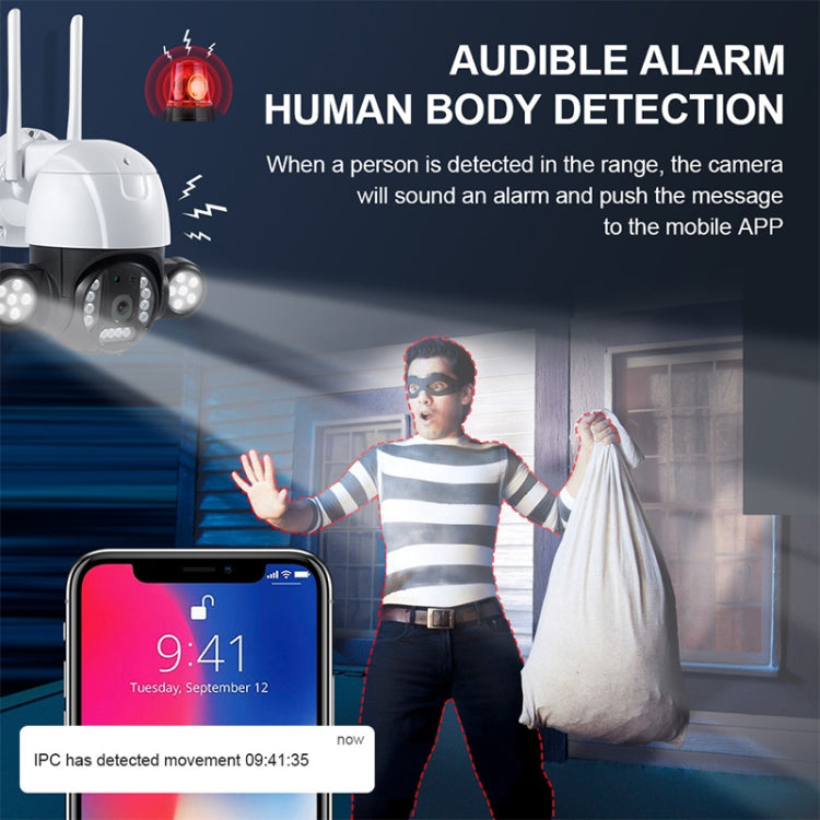 QX55 3.0 Million Pixels IP65 Waterproof 2.4G Wireless IP Camera, Support Motion Detection & Two-way Audio & Night Vision & TF Card, EU Plug, QX55 QX55 3.0 Million Pixels IP65 Waterproof 2.4G Wireless IP Camera, Support Motion Detection & Two-way Audio & Night Vision & TF Card, EU Plug, QX55